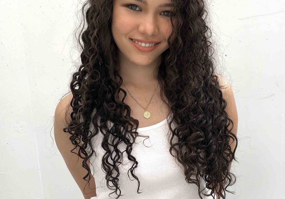 Real perm before after using full  Spiral perm long hair, Long hair perm,  Permed hairstyles