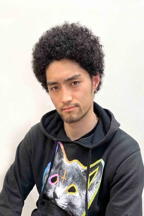 アフロ・アフロパーマ・成人式、成人式ヘア、メンズパーマ・スパイラルパーマ・メンズヘア・くるくるパーマ