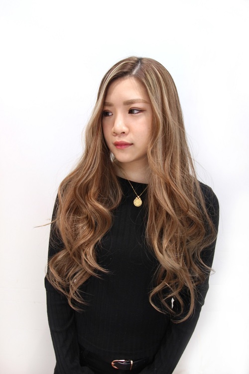 ハイライト・メッシュ・ナチュラルロング